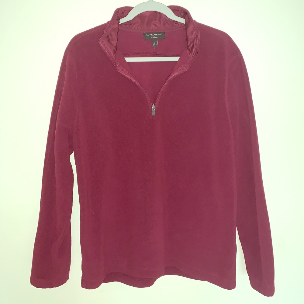 Banana Republic Burgundy Fleece Pullover
